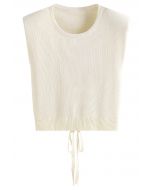 Tie-Back Sleeveless Rib Knit Top in Cream