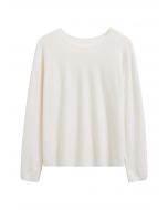 Foremost Comfort Wool-Blend Crewneck Sweater in Ivory