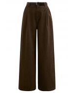 Sleek Pocket Detail Straight-Leg Jeans in Brown