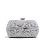 Shining Gift Knotted Clutch in Silver