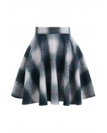 Warm Wishes Plaid Flare Mini Skirt in Dark Green