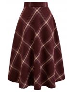 Playful Check Print A-Line Midi Skirt