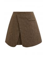 Houndstooth Fake Welt Pocket Flap Mini Skorts