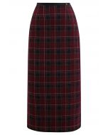 Effortlessly Stylish Plaid Pencil Midi Skirt