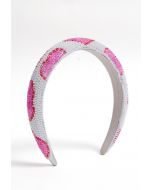 Heart Pattern Beaded Headband in Magenta